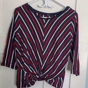 Red, white and blue sweater
